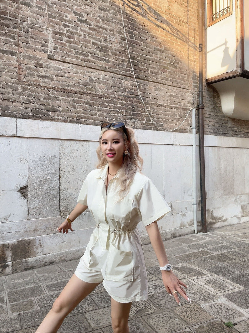 UNACHI Original jumpsuit【Black, Ivory】