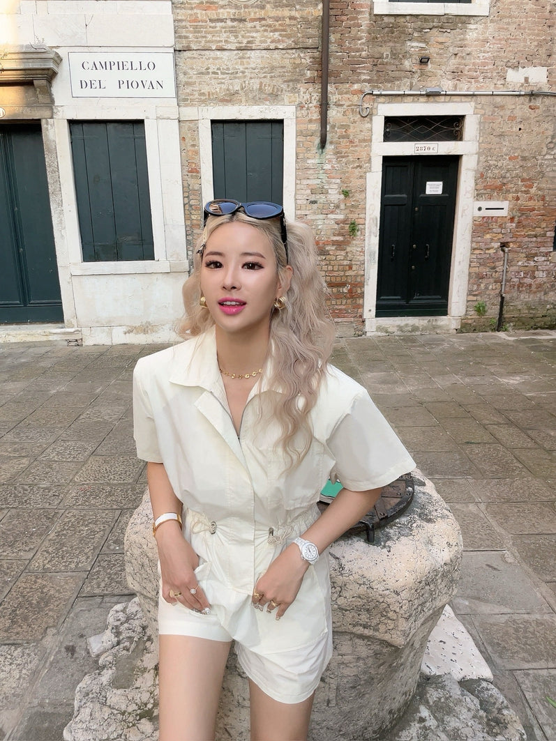 UNACHI Original jumpsuit【Black, Ivory】