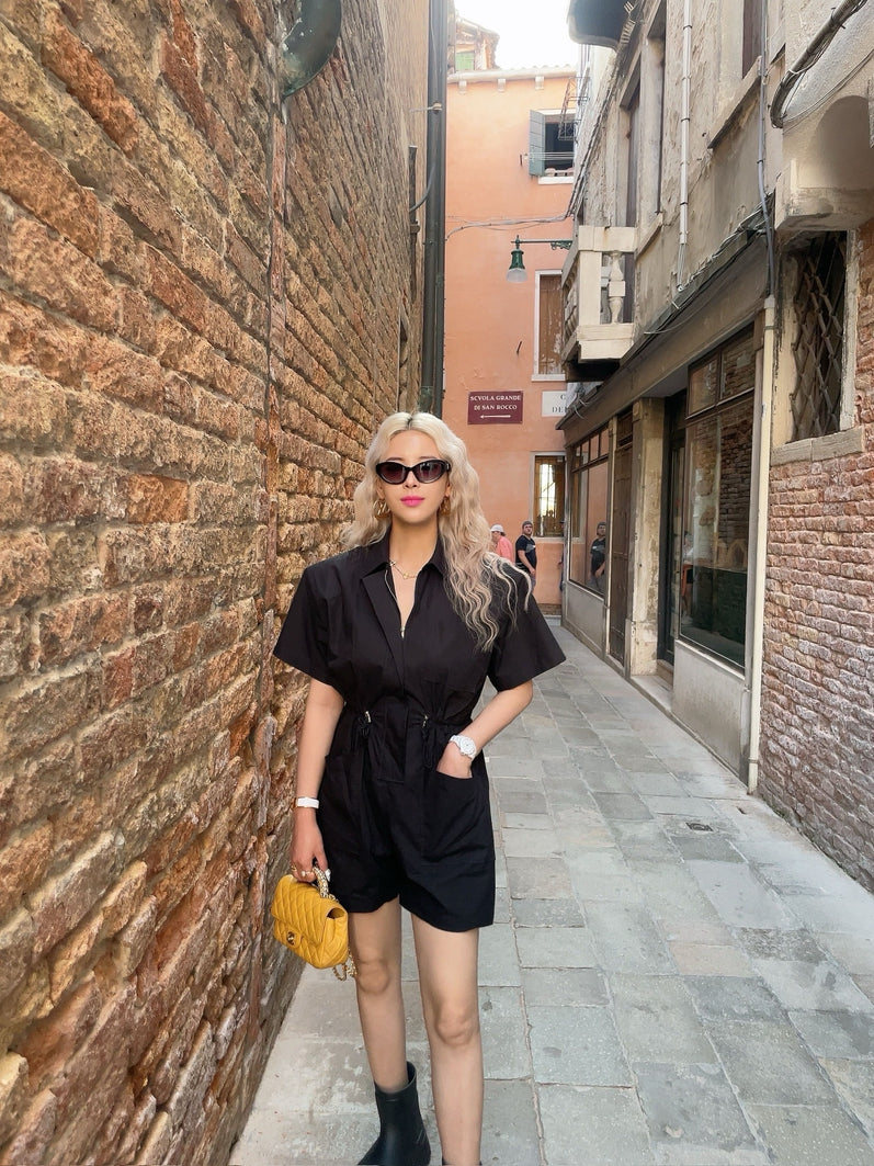 UNACHI Original jumpsuit【Black, Ivory】