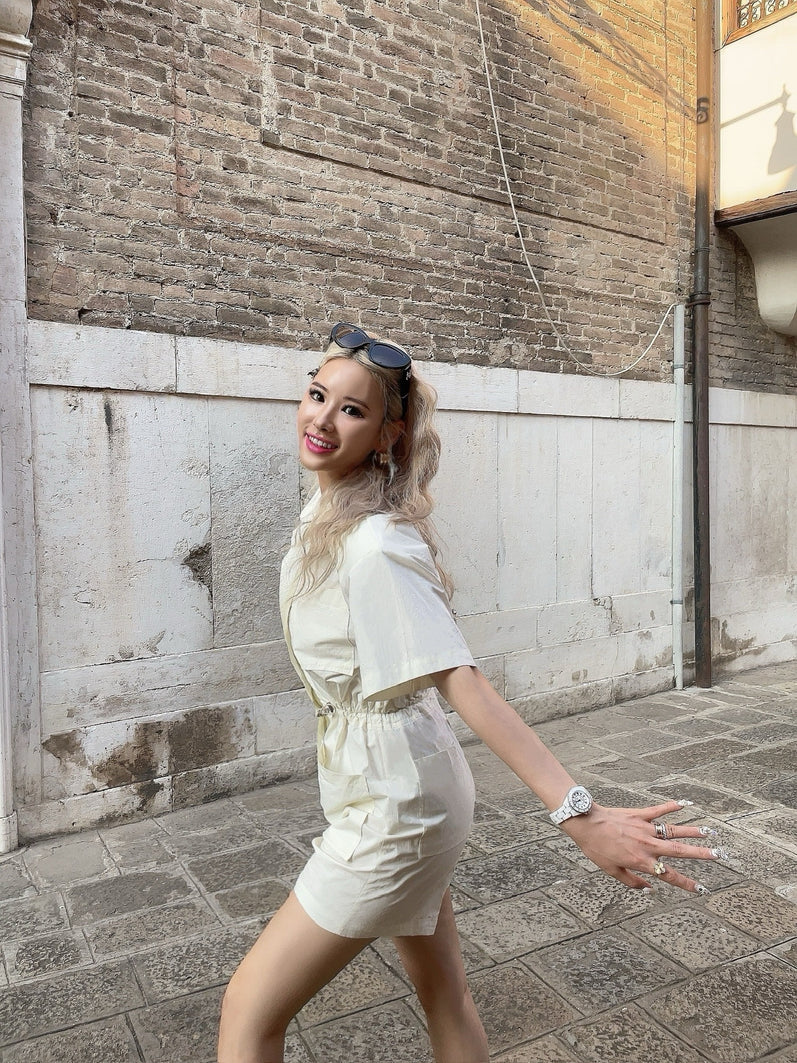UNACHI Original jumpsuit【Black, Ivory】