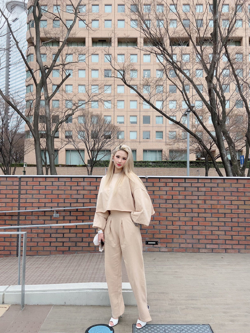High man to man Set Up【Gray, Beige】