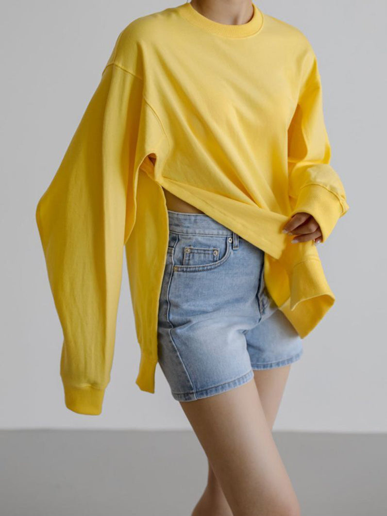 Cut-out Side Snap Shirt【Yellow】