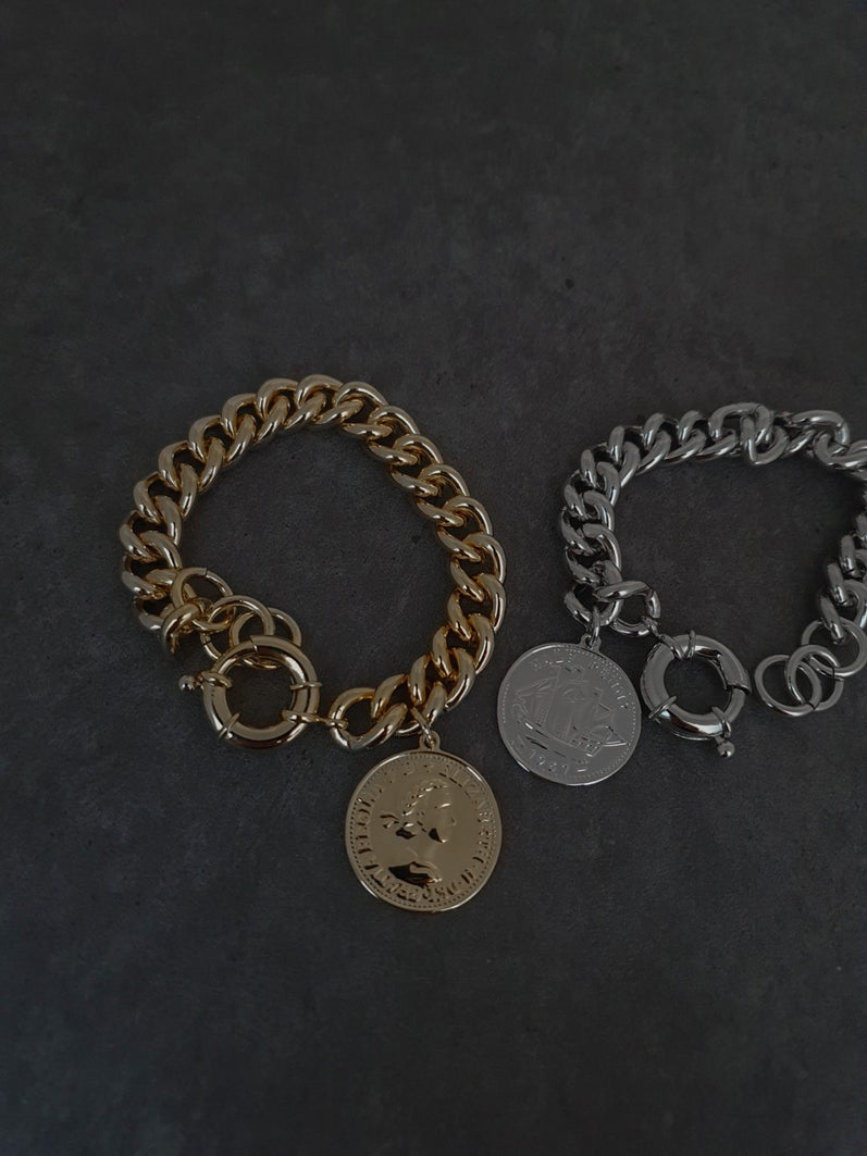 Coin Charm Bracelet【Silver】