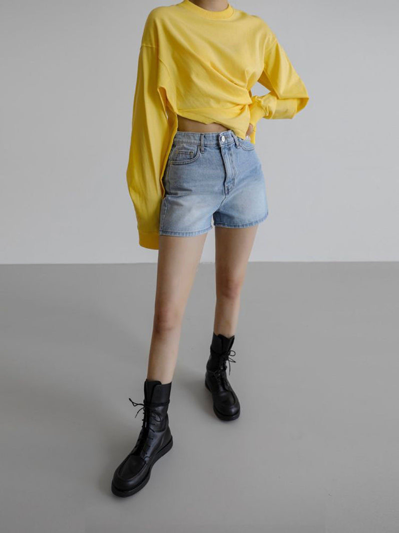 Cut-out Side Snap Shirt【Yellow】