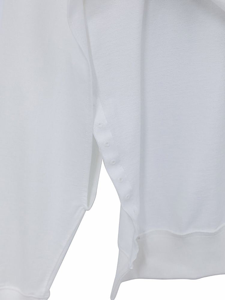 Cut-out Side Snap Shirt【White】
